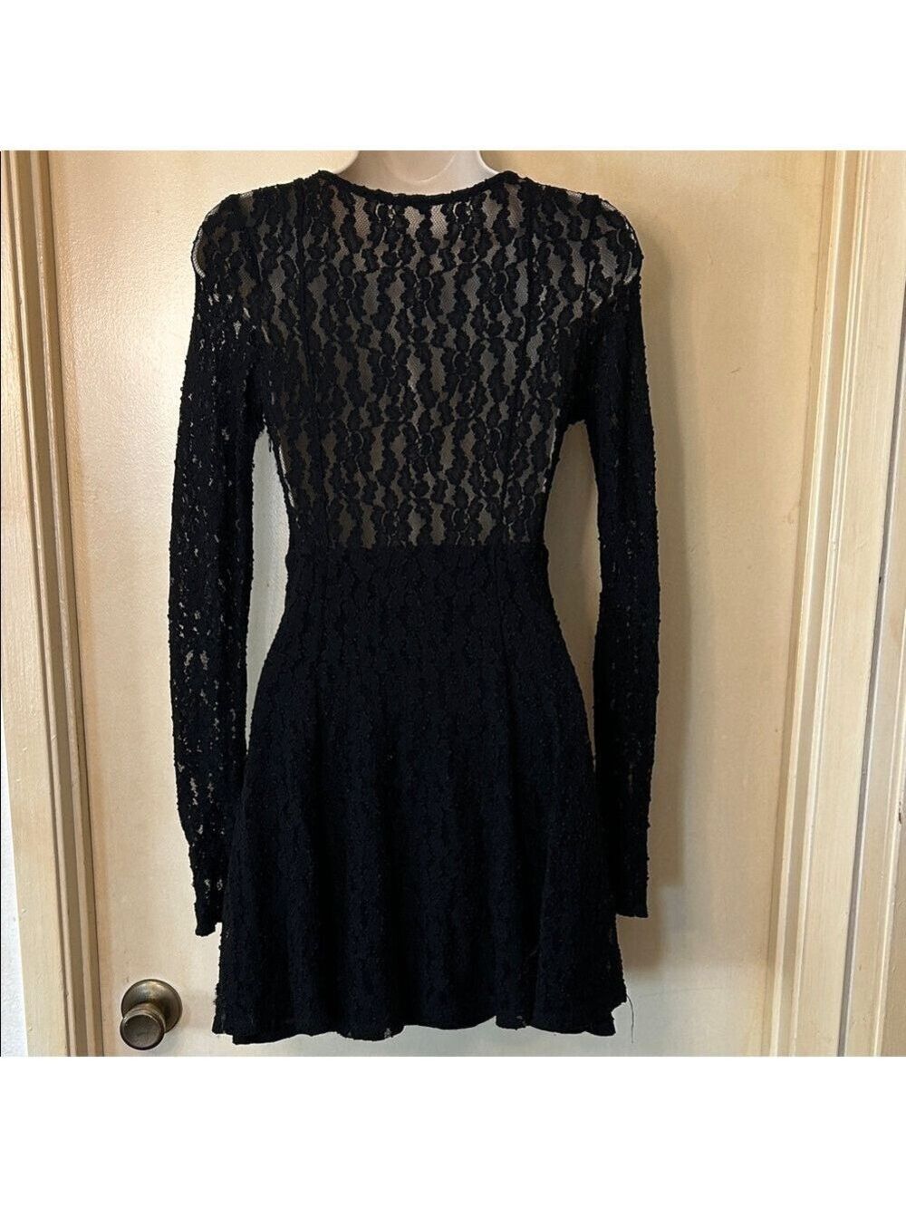 Free People Black Long Sleeve Lace Dress size XS - Picture 7 of 12
